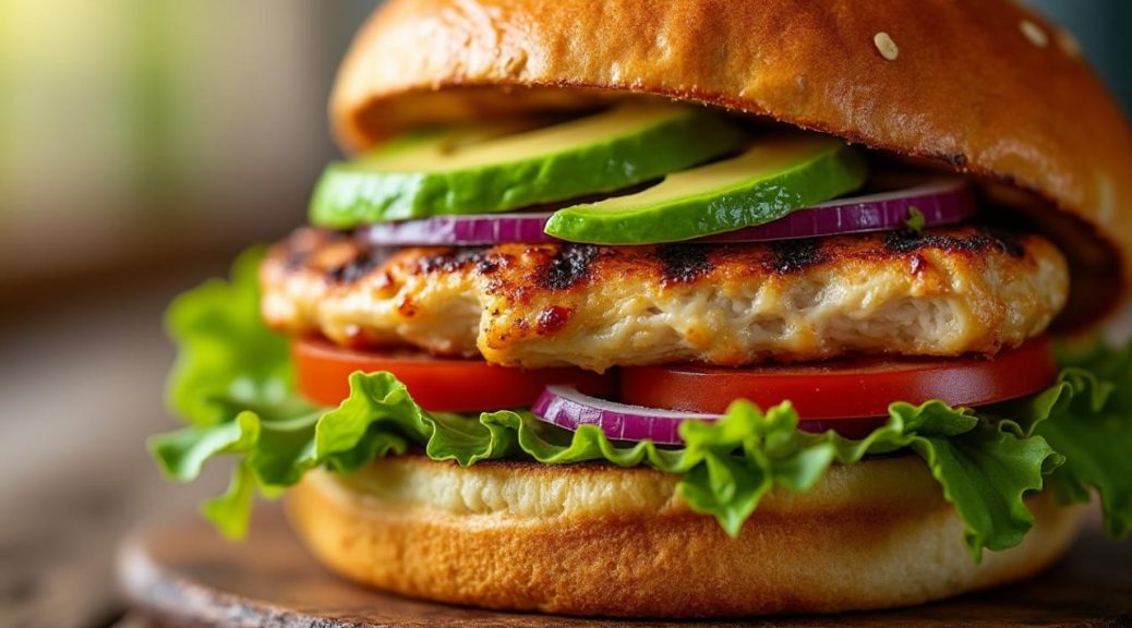 découvrez le burger california : une alliance parfaite de poulet juteux et d'avocat frais pour une explosion de saveurs authentiques et gourmandes.