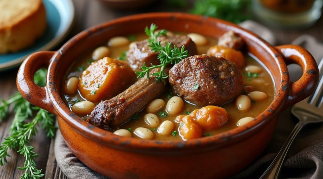 découvrez une recette savoureuse de cassoulet sans porc, mettant à l'honneur le canard et l'agneau pour un plat traditionnel revisité et chaleureux.