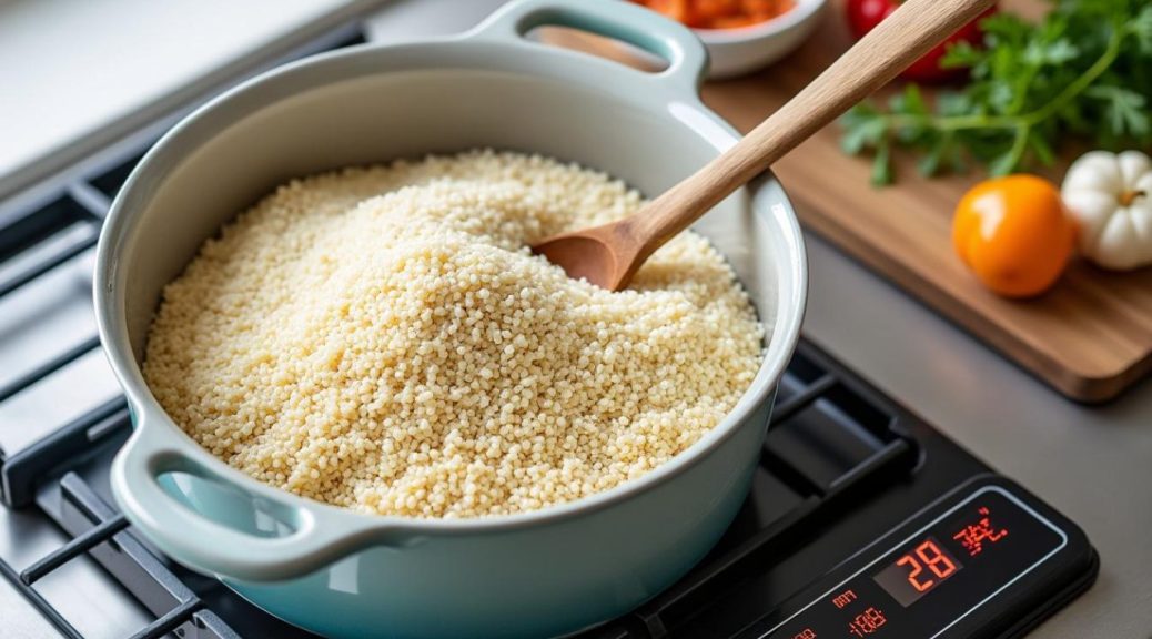 découvrez comment réussir la cuisson de la semoule complète avec les bons temps de cuisson et les dosages d'eau adaptés pour une texture parfaite à chaque fois.