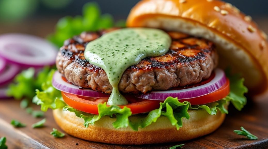 découvrez notre burger de veau accompagné d'une délicate sauce à l'estragon, une alternative savoureuse et plus légère au classique burger de bœuf.
