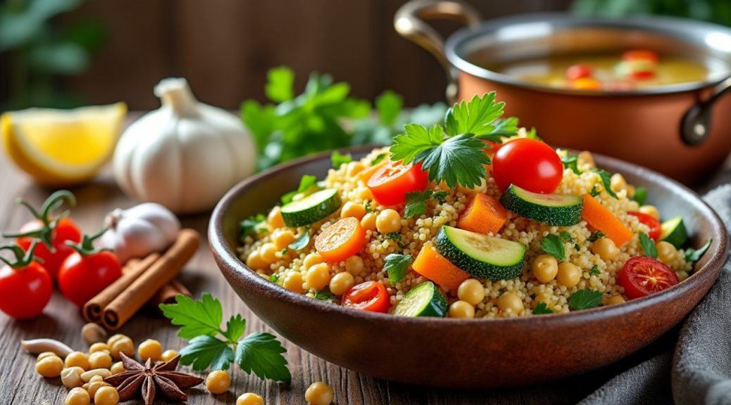 découvrez comment préparer un couscous végétarien savoureux en donnant du goût au bouillon sans utiliser de viande, grâce à des astuces et ingrédients naturels.
