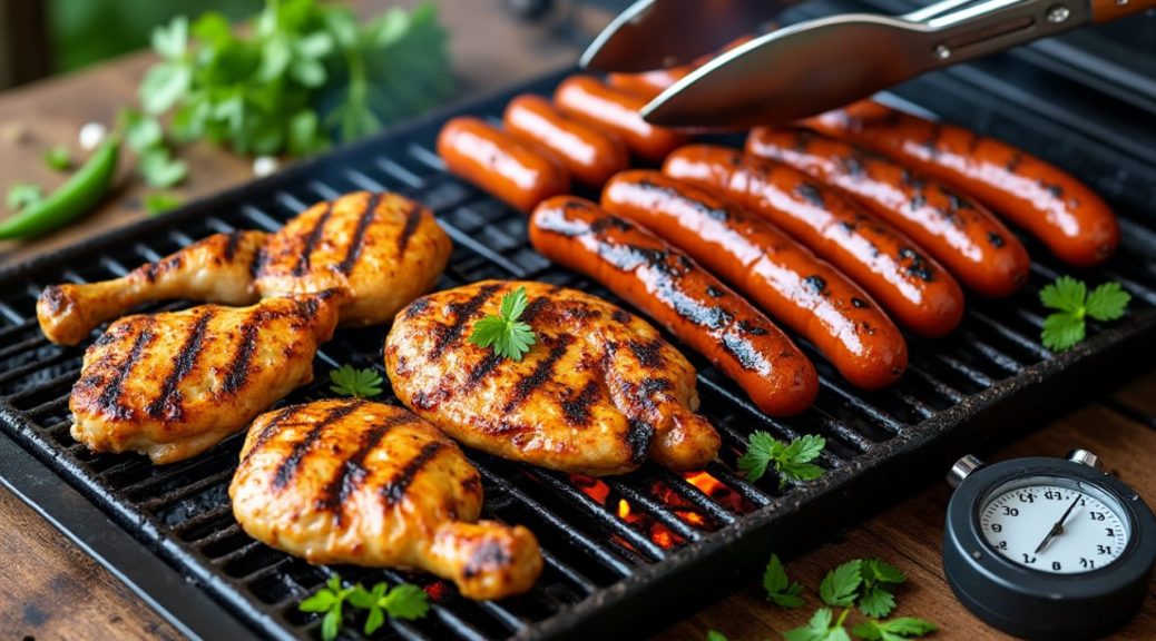 découvrez comment réussir l'accord parfait entre poulet et merguez en maîtrisant les temps de cuisson de chaque viande pour un repas savoureux et équilibré.