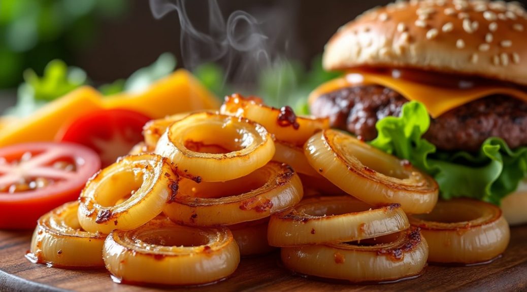 apprenez à réaliser des oignons caramélisés parfaitement fondants pour sublimer vos burgers grâce à notre tutoriel simple et rapide.