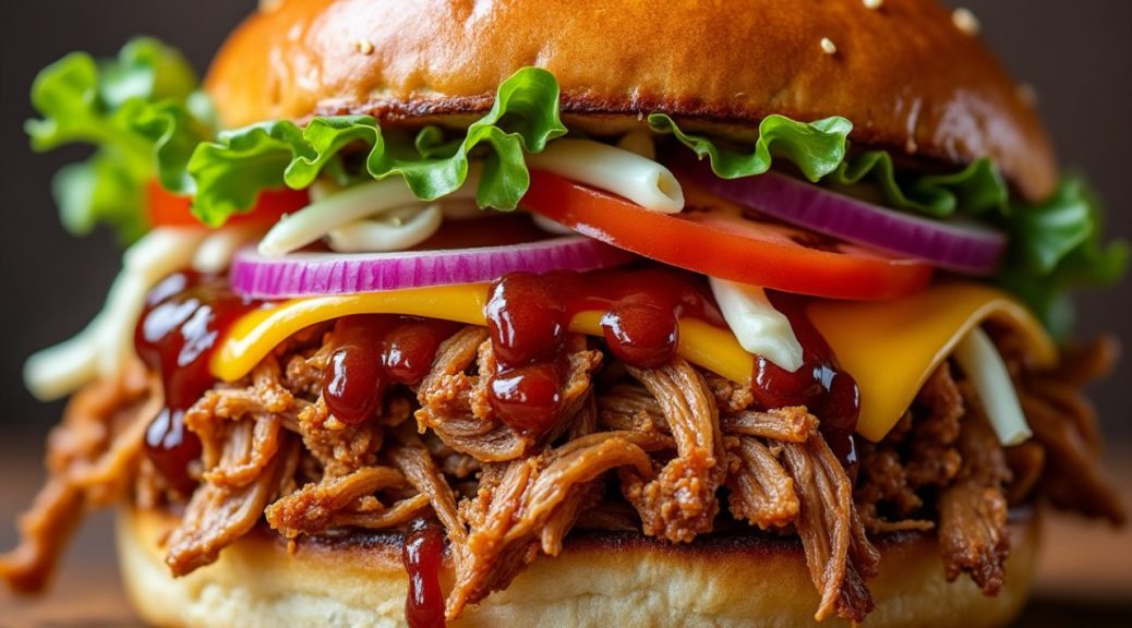 découvrez notre recette savoureuse de pulled pork burger avec du porc effiloché cuit lentement pour un goût tendre et authentique. parfait pour un repas gourmand et convivial.
