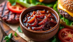 découvrez comment la compotée d'oignons rouges peut sublimer vos burgers maison avec une touche sucrée et savoureuse, pour un goût irrésistible et original.