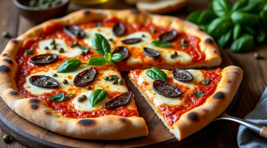 découvrez la recette classique de la pizza napolitaine aux anchois et aux câpres : une alliance savoureuse de tomate, d’olive et de caractère, facile à préparer.