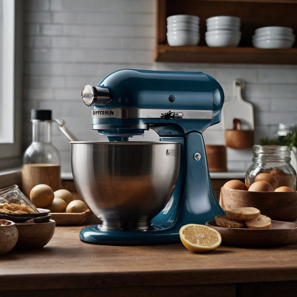 Cuisine réorganisée avec un robot pâtissier installé près des placards pour faciliter son utilisation au quotidien.